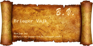 Brieger Vajk névjegykártya